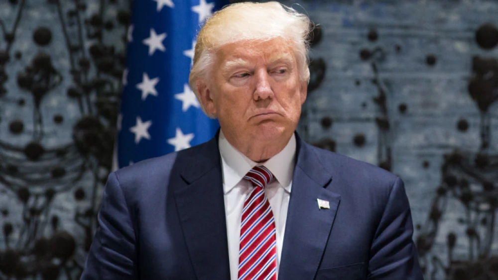 U.S. President Donald Trump delivers a speech during joint statements with Israeli President Reuven Rivlin at the president's residence in Jerusalem on May 22, 2017. Photo by Yonatan Sindel/Flash90.