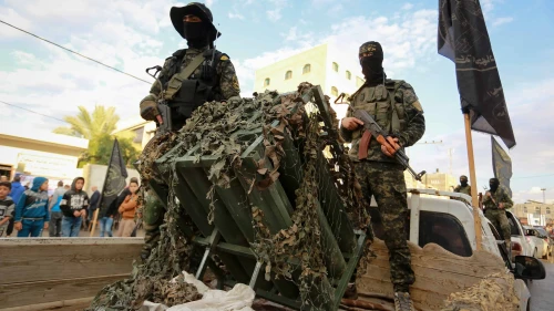 Members of the Al-Quds Brigades of the Islamic Jihad during a military march in the town of Rafah in the southern Gaza Strip, on Nov. 15, 2018. Photo by Abed Rahim Khatib/ Flash90.