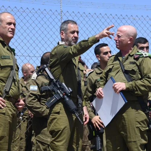 IDF Chief of General Staff Lt. Gen. Aviv Kochavi (center) visits the site where Maj. Bar Falah was killed in a firefight with Palestinian terrorists earlier that morning, on Sept. 14, 2022. Credit: IDF.