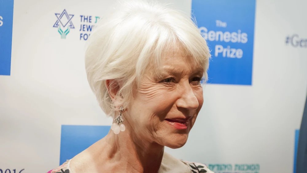 Oscar-winning actress Helen Mirren at the Genesis (“Jewish Nobel”) Prize ceremony in Jerusalem on June 23, 2016. Credit: Shutterstock.