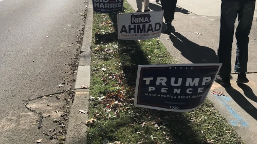 Rodef Shalom Congregation polling site in Pittsburgh, Pa. Photo by Heather Robinson.