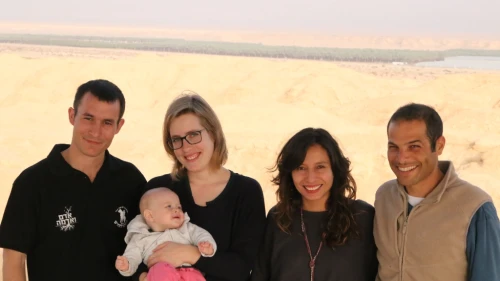 From left to right: Amit and Yael (with their baby) and Samantha and Idan. Credit: Jewish National Fund.