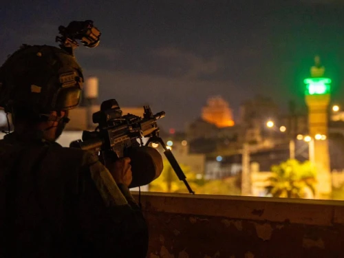 An Israeli soldier during a counter-terrorism operation in Judea and Samaria, February 2025. Credit: IDF.