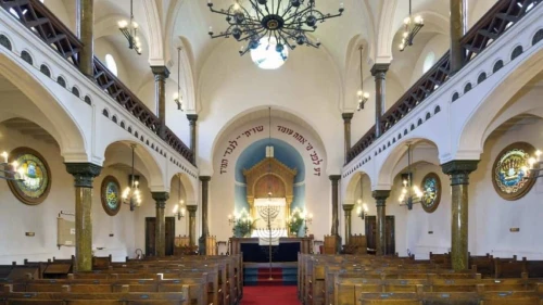 The interior of the Synagogue of Liège in Belgium. Credit: Courtesy of the Municipality of Liège.