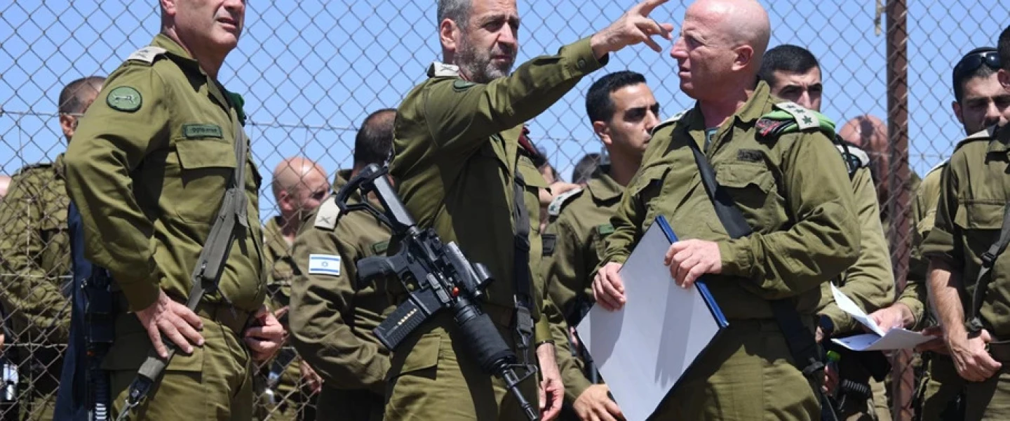 IDF Chief of General Staff Lt. Gen. Aviv Kochavi (center) visits the site where Maj. Bar Falah was killed in a firefight with Palestinian terrorists earlier that morning, on Sept. 14, 2022. Credit: IDF.