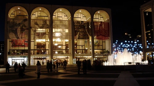Outside the New York Metropolitan Opera House at Lincoln Center in New York City. Credit: Wikimedia Commons.