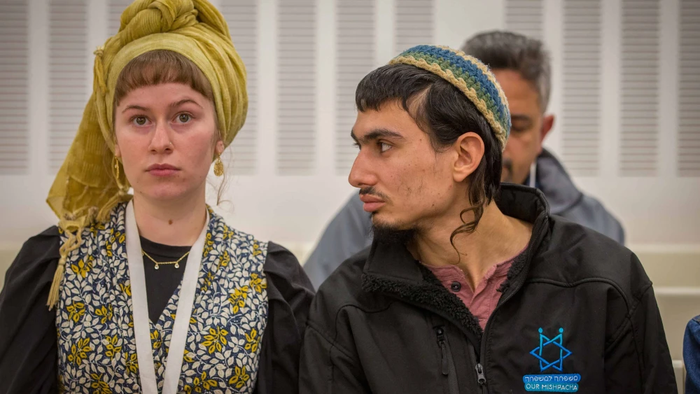 IDF Staff Sgt. (res.) Aviad Frija, suspected of killing a civilian at the scene of a terrorist attack in Jerusalem, during a hearing at the Beit Lid military court, Dec. 26, 2023. Credit: Flash90.