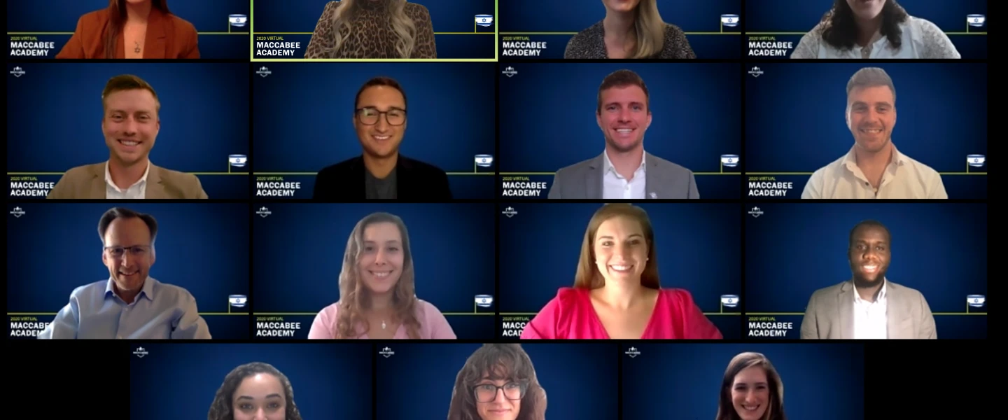Maccabi Task Force staff and students participating in their 2020 virtual campus conference. Source: Screenshot.