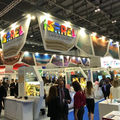 Israel’s booth at the World Travel Market tourism fair in London. Photo by Israel Kasnett.