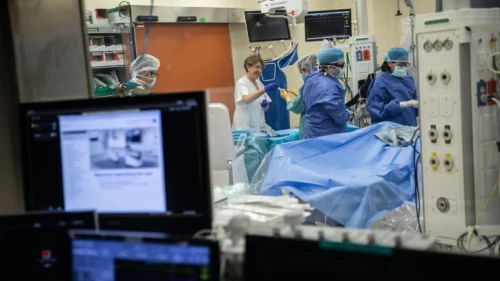 Israeli doctors perform cardiac catheterizations at Hadassah Ein Karem Hospital, in Jerusalem, on Jan. 20, 2020. Photo by Hadas Parush/Flash90.