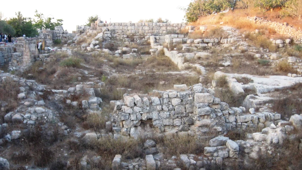 Remains of the palace of Ahab, the seventh king of Israel, at Sebastia in Samaria. Aug. 23, 2007. Photo by Daniel Ventura via Wikimedia Commons.