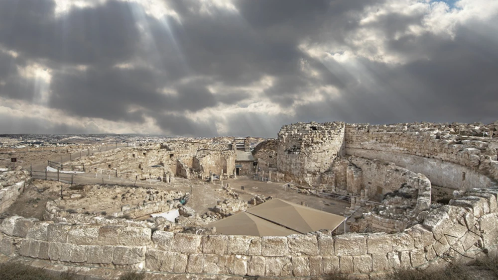 Overview of Herodian, an ambitious Roman-era palace complex in the Judean Desert. Photo by Noam Chen.