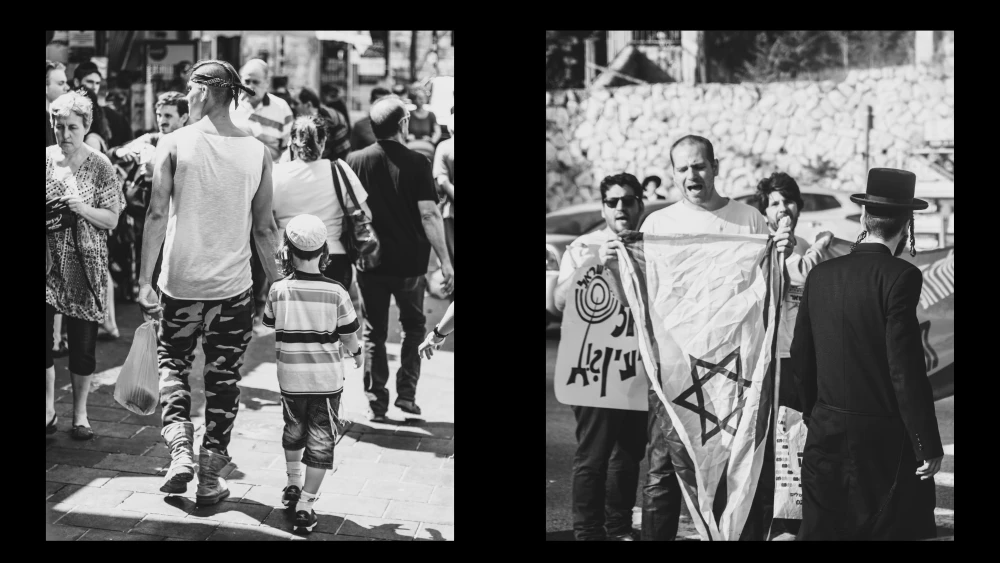 A photo spread from Jerusalemites, a street-photography book by Sharon Gabay documenting 15 years in Jerusalem. Credit: Sharon Gabay.