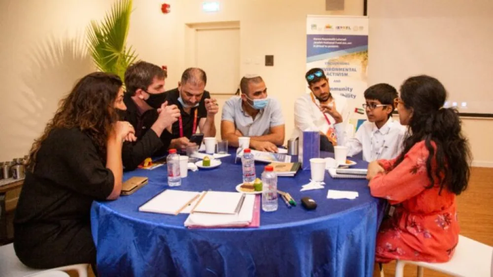 Youth organization leaders from Israel and the UAE meeting in Dubai to discuss the role of education in fighting climate change. Credit: KKL-JNF.
