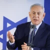 Israeli Prime Minister Benjamin Netanyahu speaks at the funeral of former Israeli minister of Defense and Minister of Foreign Affairs Moshe Arens at Savyon Cemetery, on Jan. 8, 2019. Photo by Flash90.