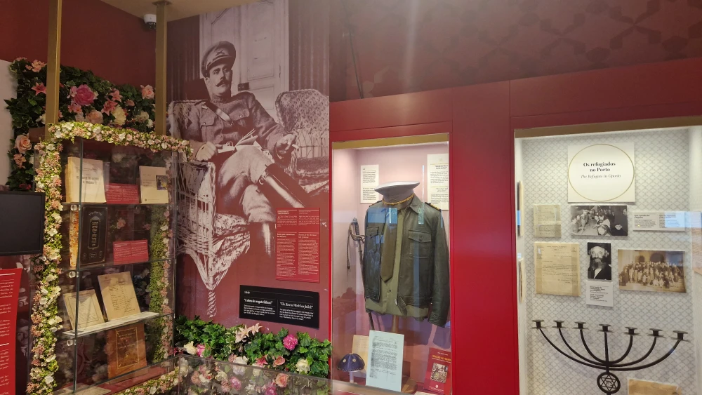 A display for Portuguese Army officer Capt. Arthur Carlos de Barros Basto (1887-1961) at the Jewish Museum of Oporto in Portugal. Credit: Courtesy.