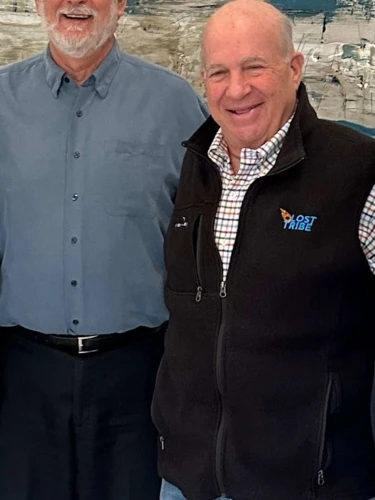 Jed Margolis (L) and Lenny Silberman, now at the helm of the International Jewish Sports Hall of Fame. Credit: Courtesy of the International Jewish Sports Hall of Fame.