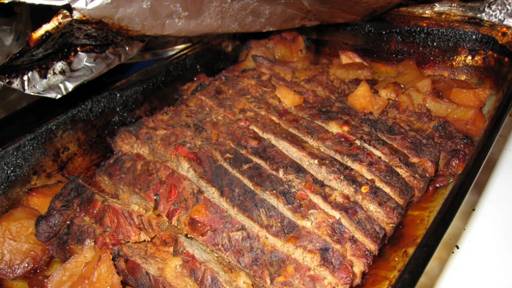 Beef brisket. Credit: Josh Evnin via Wikimedia Commons.