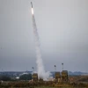 Israel's Iron Dome air-defense system fires an interceptor at rockets fired from the Gaza Strip, in Sderot on May 10, 2023. Photo by Flash90.