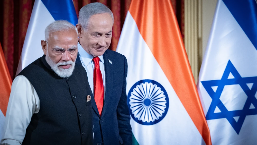 Indian Prime Minister Narendra Modi and Israeli Prime Minister Benjamin Netanyahu hold a joint press conference at the King David Hotel in Jerusalem, Feb. 26, 2026. Photo by Yonatan Sindel/Flash90.