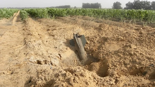 The remnants of a Gazan rocket fired into southern Israel. Photo by Ronit Minaker.