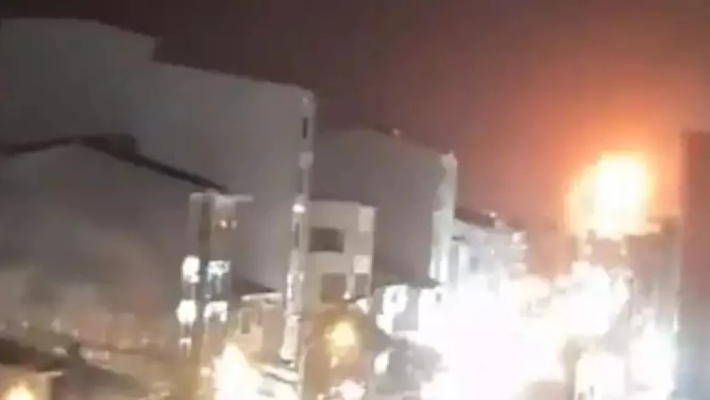 The IDF strike on Bandar Anzali, Iran, in the Caspian Sea, March 18, 2026. Credit: Israel Hayom.