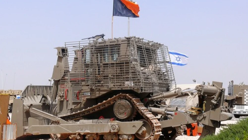 Click photo to download. Caption: An IDF Caterpillar D9—a machine that often comes under fire when the Presbyterian Church considers divesting from companies doing business with Israel. Credit: MathKnight.