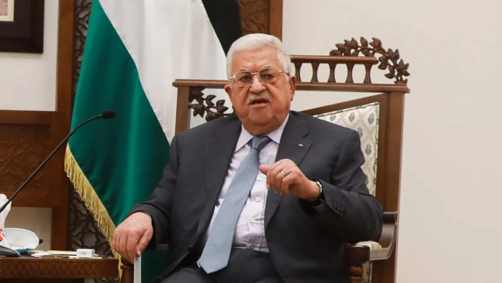 Palestinian Authority leader Mahmoud Abbas at a meeting with U.S. Secretary of State Antony Blinken in Ramallah, May 25, 2021. Credit: Flash90.