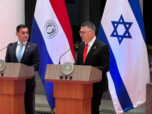 Foreign Minister Gideon Sa'ar meets with Paraguay Foreign Minister Rubén Darío Ramírez Lezcano in Asunción, Paraguay, Nov. 24, 2025. Credit: MfA.