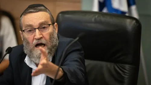 United Torah Judaism Knesset member Moshe Gafni during a committee meeting at the Knesset in Jerusalem, Sept. 26, 2023. Photo by Chaim Goldberg/Flash90.