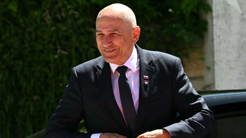 Slovenian Prime Minister Janez Jansa arrives ahead of the EU-Western Balkans Summit at Porto Montenegro in Tivat on June 5, 2026. Photo by SAVO PRELEVIC / AFP via Getty Images.