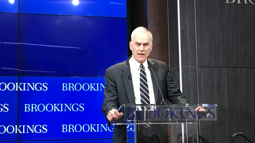 U.S. Navy Secretary Richard V. Spencer addresses the Brookings Institution in Washington, D.C., on Oct. 23, 2019. Credit: Jackson Richman/JNS.