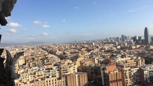 Barcelona's skyline seen from atop the Basílica de la Sagrada Família, 2016. Photo by Menachem Wecker/JNS.