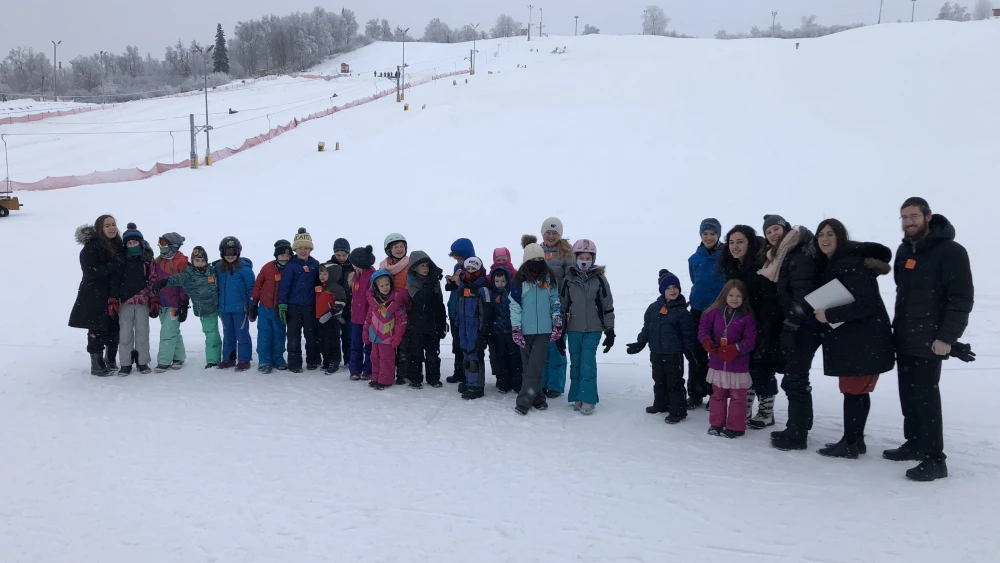 Enjoying the great outdoors at at the Jewish Camp Gan Israel adventure in Anchorage, Alaska. Credit: Gan Izzy Alaska In-Service Day Winter Camps 2019.