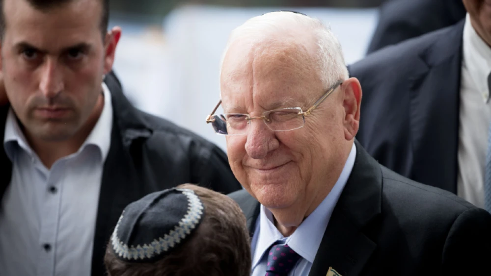 Israeli President Reuven Rivlin at a memorial ceremony for the late Israeli President Shimon Peres at the Mount Herzl cemetery in Jerusalem on Sept. 19, 2019. Photo by Yonatan Sindel/Flash90.