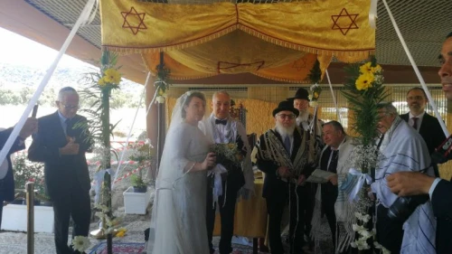 The June 4 wedding of Roque Pugliese and Ivana Pezzoli in Calabria, Italy. Credit: Shavei Israel.