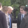 U.S. President Donald Trump outside the Tree of Life Synagogue with Israeli Ambassador to the United States Ron Dermer, Rabbi Jeffrey Myers and first lady Melania Trump, as the president’s daughter, Ivanka, and her husband and senior adviser to the president, Jared Kushner, look on. Source: David Aaronson/Twitter.