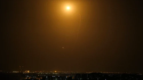 Israel's Iron Dome air-defense system intercepts rockets fired from the Gaza Strip near the Israeli coastal city of Ashdod. Photo by Hassan Jedi/Flash90.