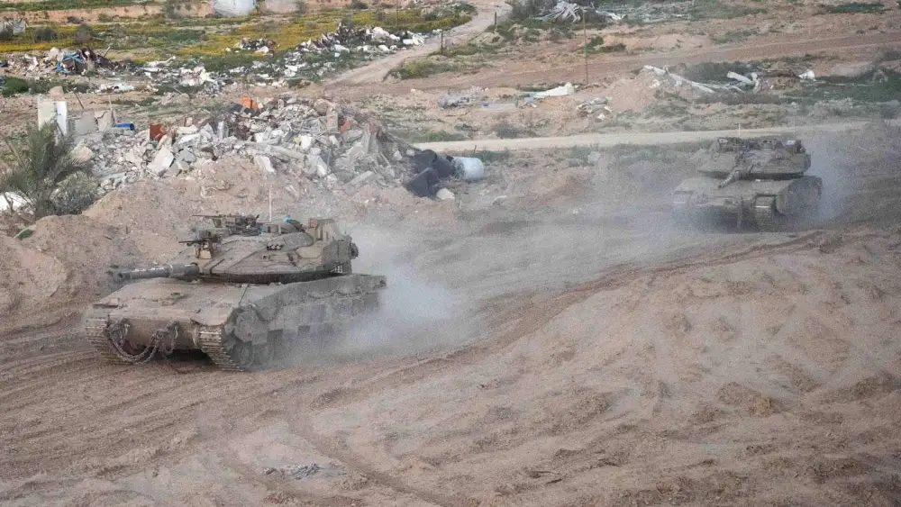Israeli tanks rolling through the Gaza Strip on March 20, 2024. Credit: IDF.