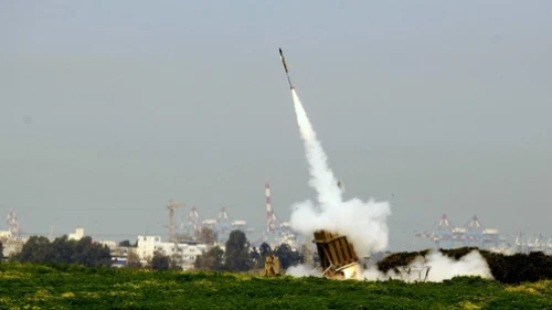 The Iron Dome system near Ashdod intercepted rockets fired from the Gaza Strip on March 11, 2012. Credit: Flash90.