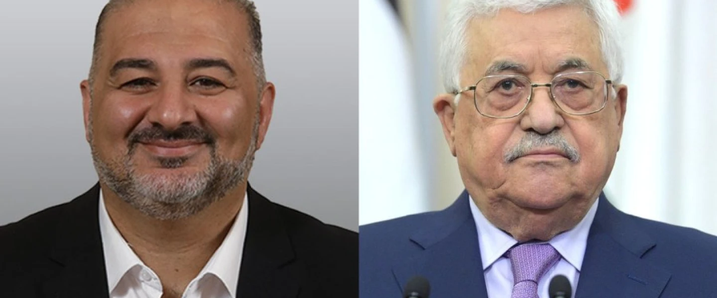 Israeli Knesset member Mansour Abbas (left) and Palestinian Authority leader Mahmoud Abbas. Credit: Knesset and kremlin.ru.
