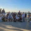 Caravan for Democracy students outside the Peres Center for Peace & Innovation. Credit: Courtesy.