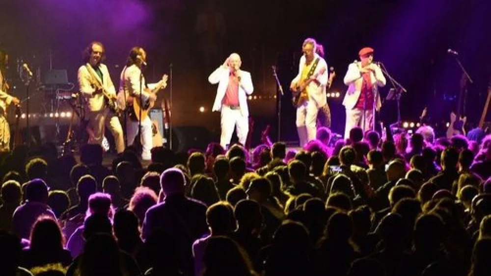 The Israeli band Teapacks—whose members are of Tunisian, Moroccan, Bulgarian, Romanian, Polish, Russian and Yemenite heritage—performs at the opening event of this year's Israel Festival. Credit: Teapacks via Facebook.