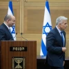 Israeli Prime Minister Naftali Bennett and Foreign Minister Yair Lapid hold a joint press conference at the Israeli parliament in Jerusalem on June 20, 2022. Photo by Yonatan Sindel/Flash90.