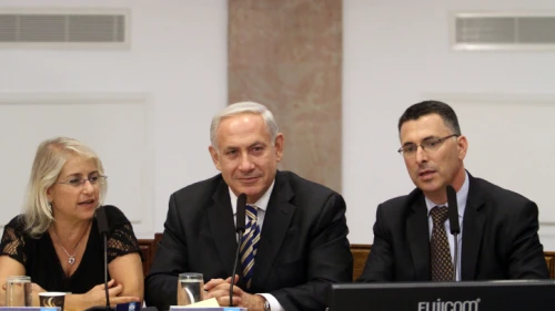 Israel's Prime Minister Benjamin Netanyahu and Education Minister Gideon Sa'ar (right) attend a meeting in preparation for the opening of schools, on Aug. 26, 2012. Photo by Yoav Ari Dudkevitch/Flash90.