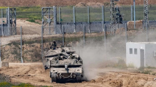 Israeli soldiers near the Gaza Strip