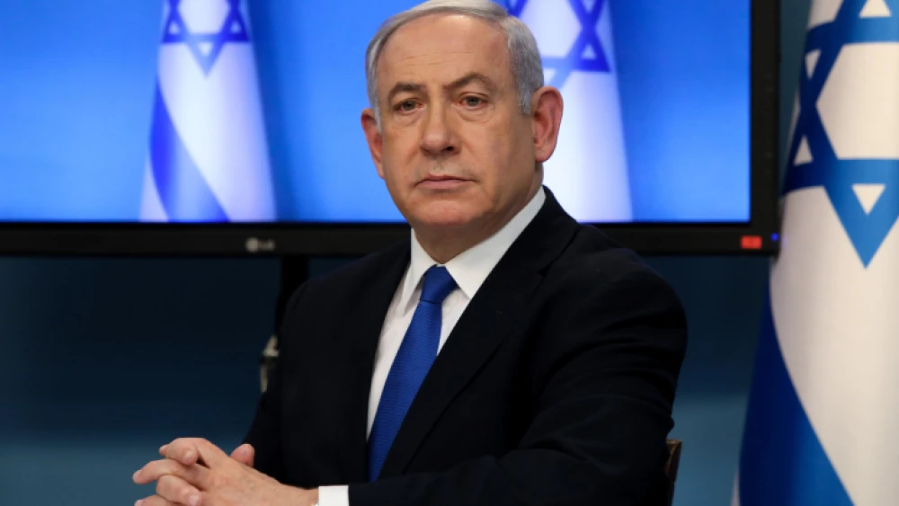 Israeli Prime Minister Benjamin Netanyahu speaks during a press conference on the COVID-19 virus, at the Prime Minister's Office in Jerusalem on March 11, 2020. Photo by Flash90.
