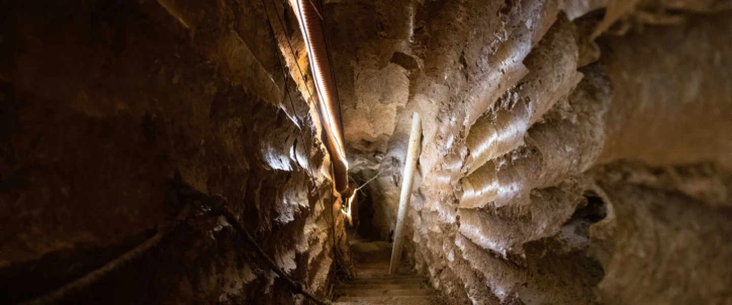 A Hezbollah tunnel running under the Lebanon-Israel border, July 7, 2019. Photo by Sraya Diamant/Flash90.