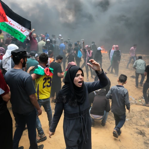 Palestinian protesters clash with Israeli forces near the Gaza-Israel border on May 14, 2018. Credit: Abed Rahim Khatib/Flash90.