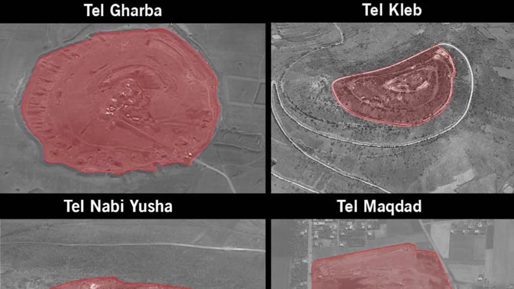 An aerial photo released by the Israeli Defense Forces on May 11, 2018, showing Iranian intelligence sites in Syria. (IDF Spokesperson)